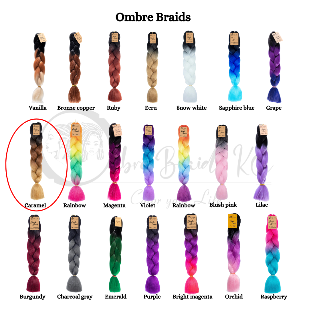 C14 Ombre Braid Ombre Braiding Hair Caramel Ombre Braid for Box Braids Cornrows Knotless Braids and Twists Hairstyles Three-Toned Ombre Braid with Colors Black Dark Brown and Golden Blonde