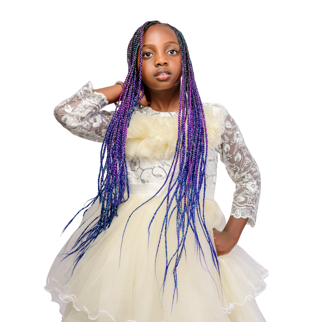 Sparkle Braids for Kids Glitter Ombre Braiding Hair Grape Sparkle Braid for Box Braids Cornrows Knotless Braids and Twists Hairstyles with Colors Black Light Purple and Blue