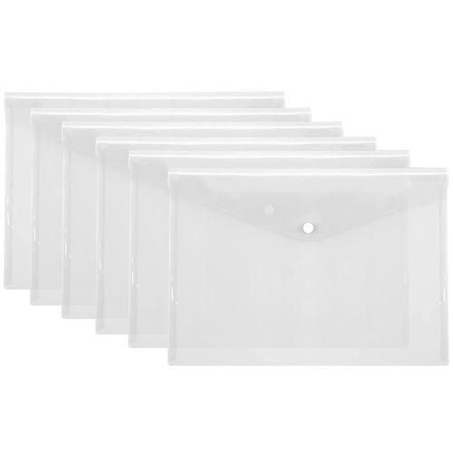 Clear A4 Document Holder Snap Button File Folder, Waterproof Plastic Envelope for Office filling & School documents Plastic Poly Envelopes, A4 Folder Clear File Bags