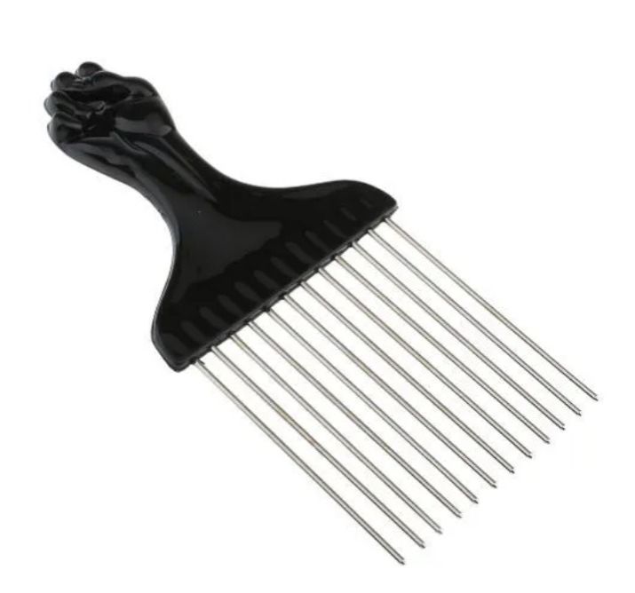 WT Metal Afro Comb Afro Pick Tool - Wide Toothed Comb