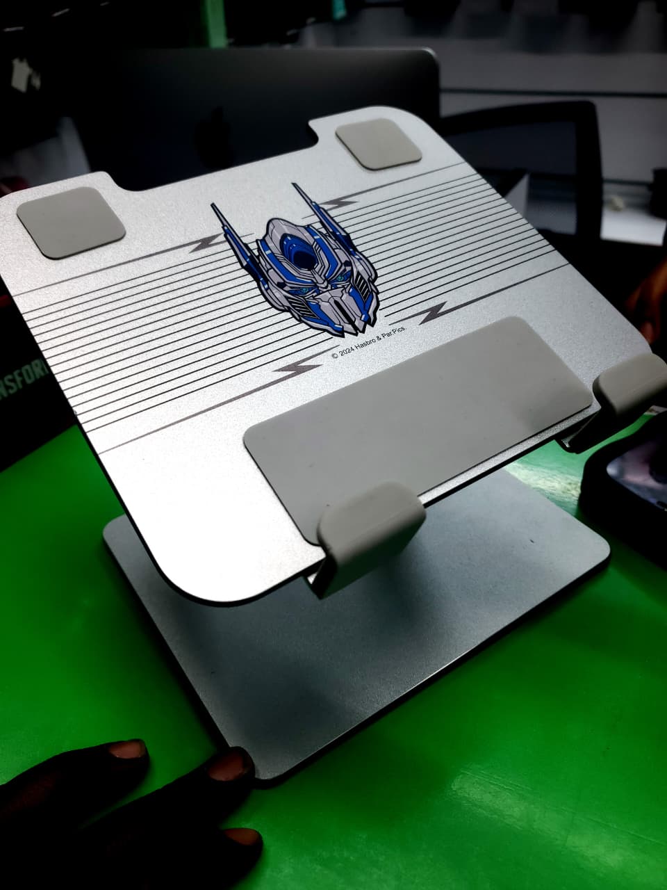 New Arrival! Upgraded TRANSFORMERS Sleek, Foldable & Ergonomic Aluminum Stand; Universal Holder for Tablets, Laptops & Phones