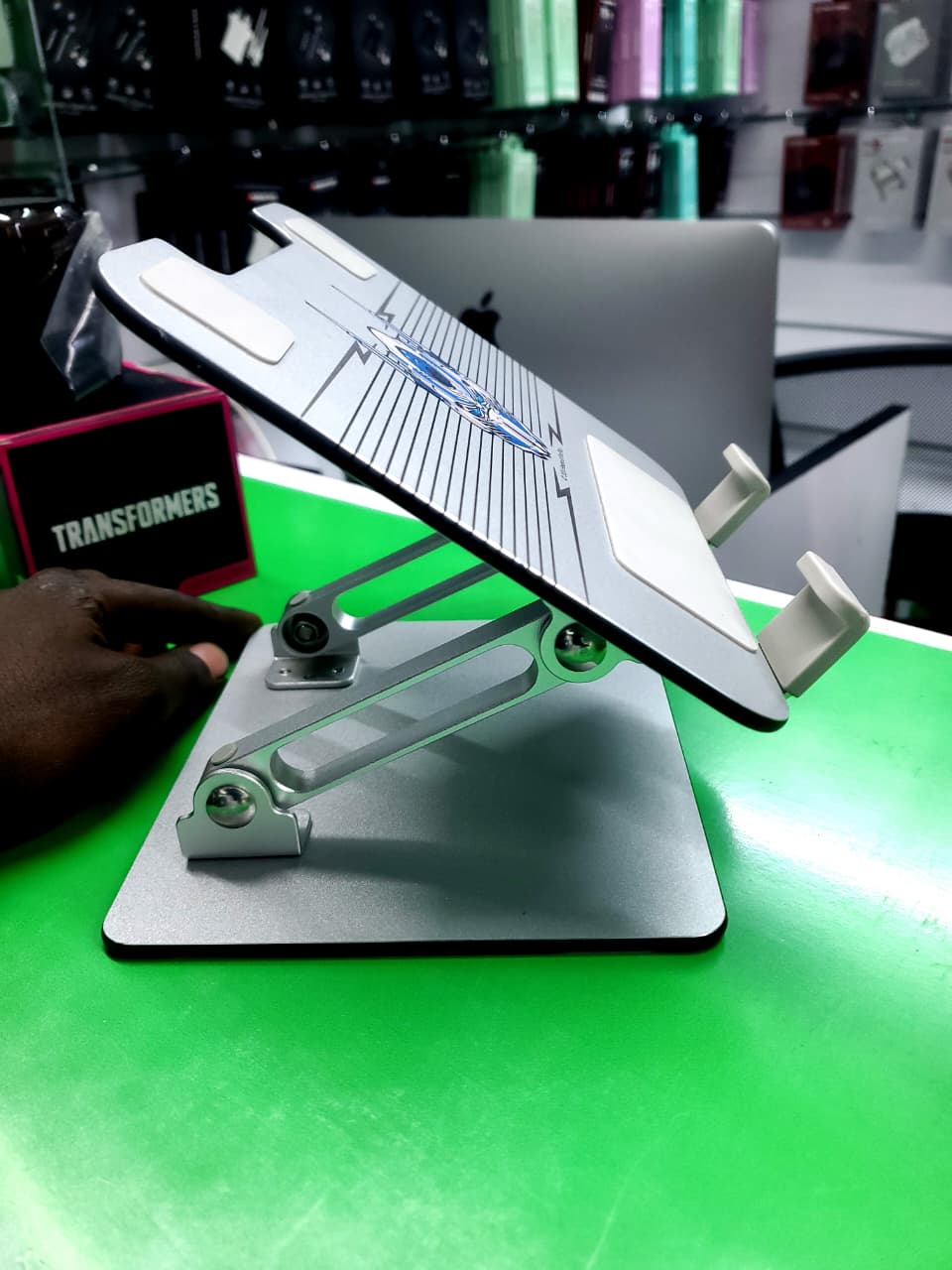 New Arrival! Upgraded TRANSFORMERS Sleek, Foldable & Ergonomic Aluminum Stand; Universal Holder for Tablets, Laptops & Phones