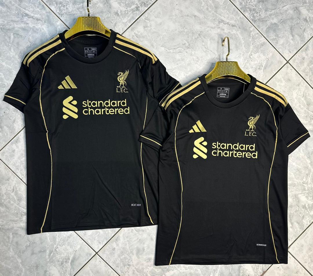 Liverpool 2025/26 Black Jersey – Best Quality Original Authentic Football Jersey (Unisex)