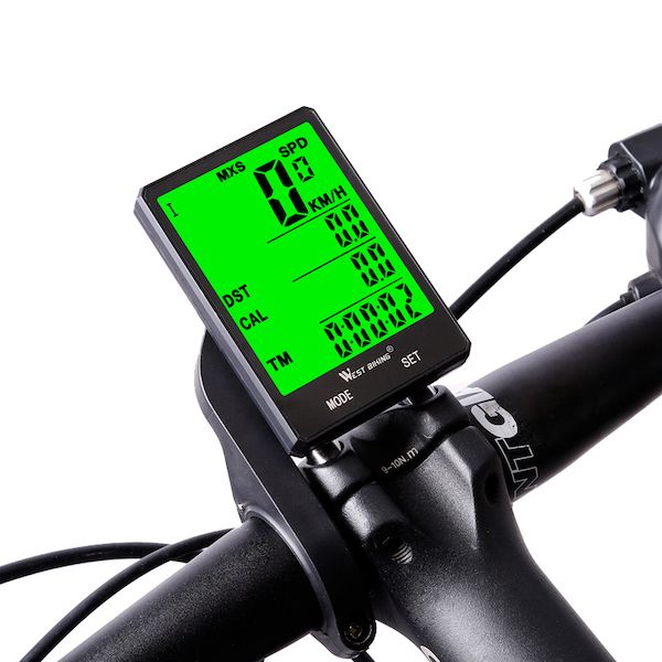 WEST BIKING Cycling Speedometer 2.8'' Large Screen Waterproof 20 Functions Wireless and Wired Bike Odometer Bicycle