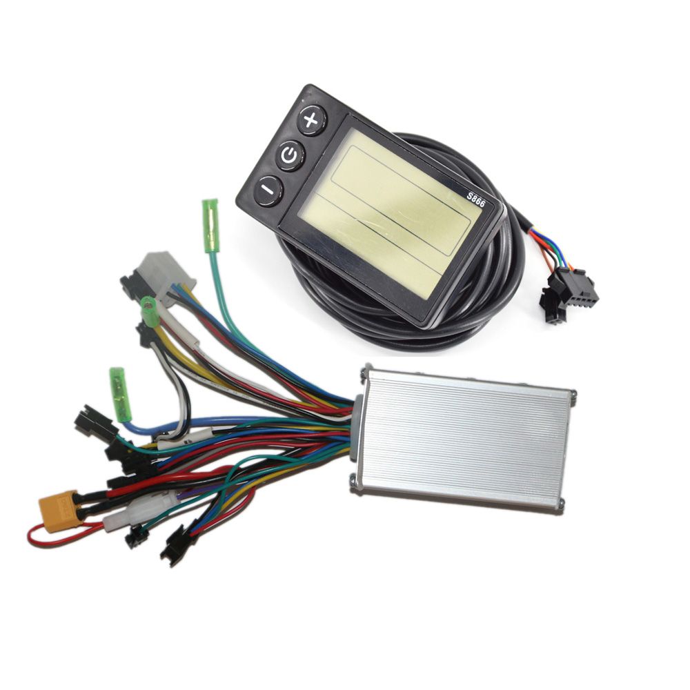 24V 48V XT60 350W Electric Bicycle Controller with LCD Display Panel E bike Electric E Bike Scooter Part s866
