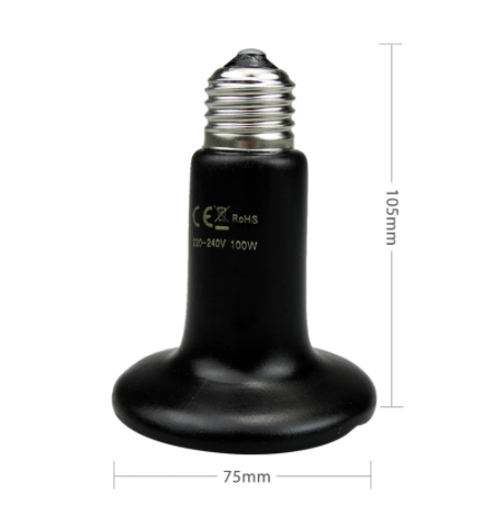 Pet Heating Light Bulb Infrared Black Ceramic Emitter Heat Lamp Bulb For Reptile Animals Heater Brooder ceramic heater