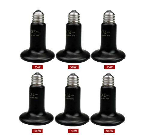 Pet Heating Light Bulb Infrared Black Ceramic Emitter Heat Lamp Bulb For Reptile Animals Heater Brooder ceramic heater
