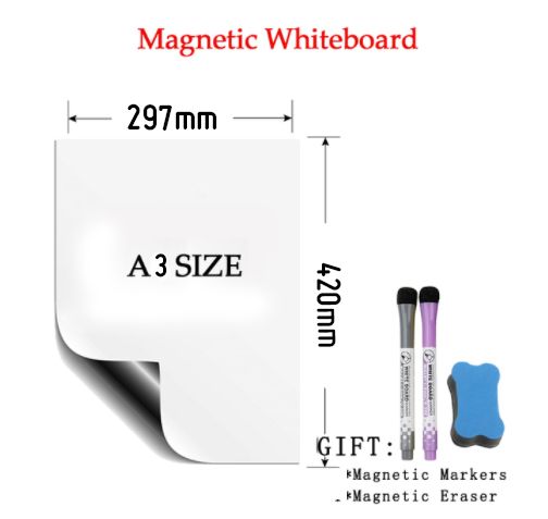 Magnetic Whiteboard Fridge Magnet Stickers Dry Erase Planner Writing Teaching Practice White Board A4 Size Drawing Wall Board