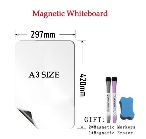 Magnetic Whiteboard Fridge Magnet Stickers Dry Erase Planner Writing Teaching Practice White Board A4 Size Drawing Wall Board
