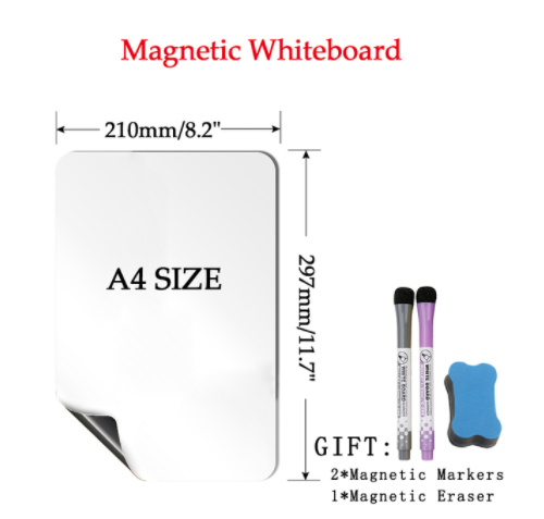 Magnetic Whiteboard Fridge Magnet Stickers Dry Erase Planner Writing Teaching Practice White Board A4 Size Drawing Wall Board