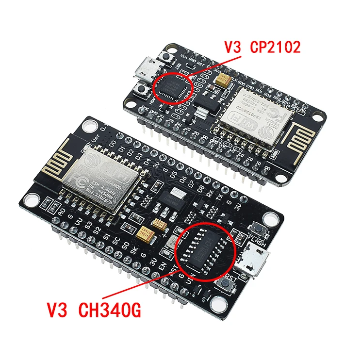 Wireless module CH340/CP2102 NodeMcu V3 V2 Lua WIFI Internet of Things development board based ESP8266 ESP-12E with Antenna