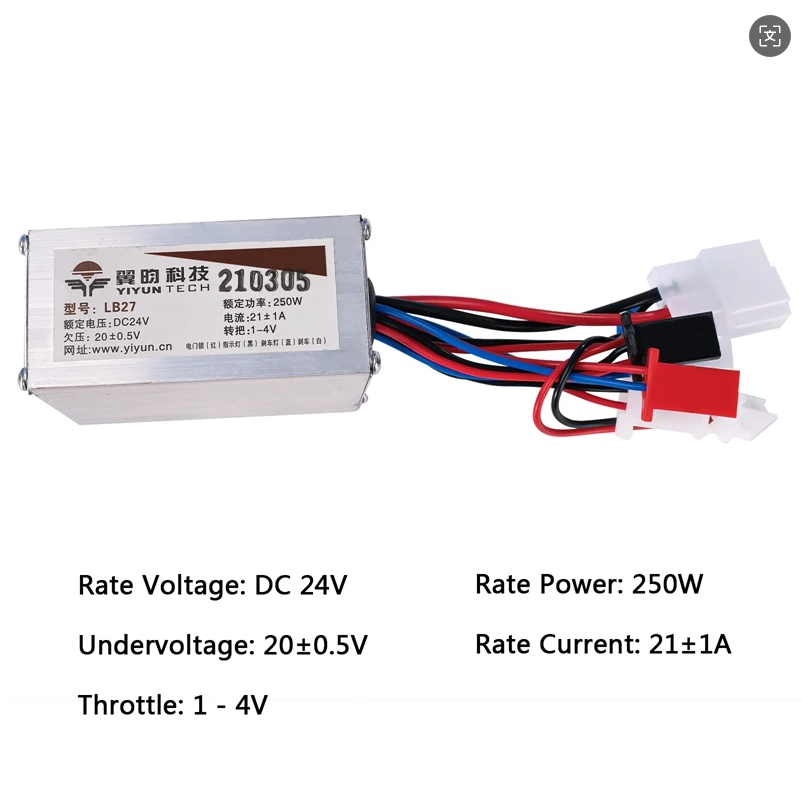 Brushed Controller 24v 250w Speed Controller for DC Brush Motor Electric Bike Controller Electric Bicycle Parts LB27