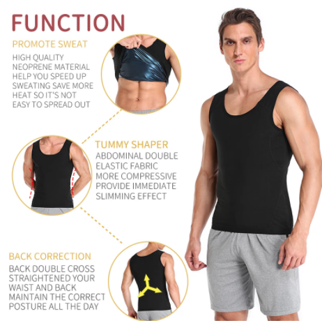 Men Neoprene Sweat Sauna Vest Body Shapers Vest Waist Trainer Slimming Tank Top Shapewear Corset Gym Women Fat Burner