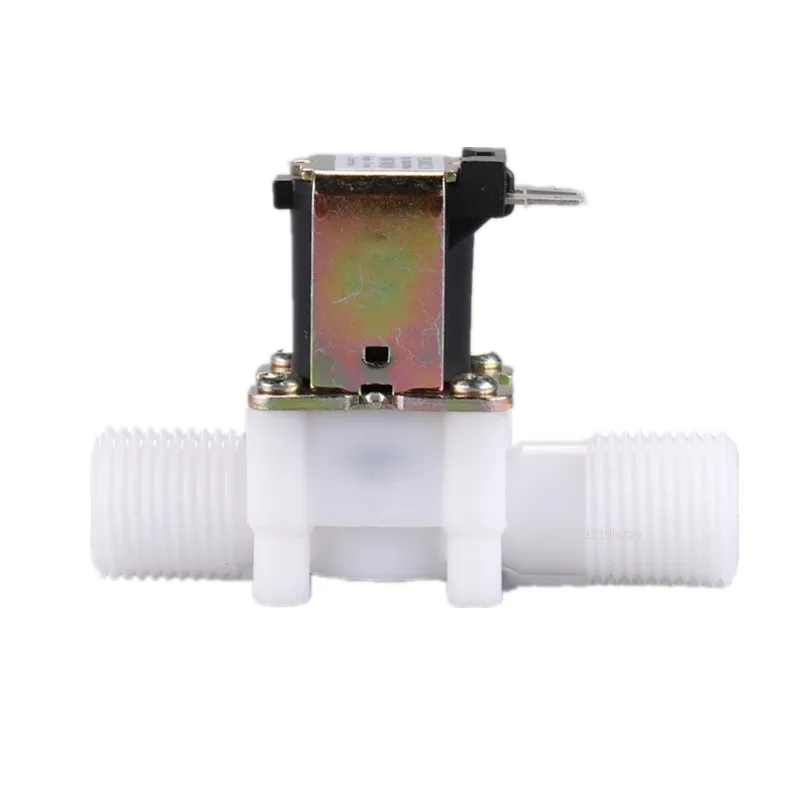 AC 220V DC 12V 24V 1/2" 3/4" Plastic Electric Normally Closed Solenoid Valve Magnetic Water Air Pressure Controller Switch