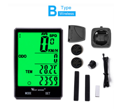 WEST BIKING Cycling Speedometer 2.8'' Large Screen Waterproof 20 Functions Wireless and Wired Bike Odometer Bicycle