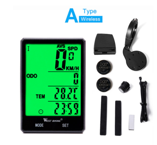 WEST BIKING Cycling Speedometer 2.8'' Large Screen Waterproof 20 Functions Wireless and Wired Bike Odometer Bicycle
