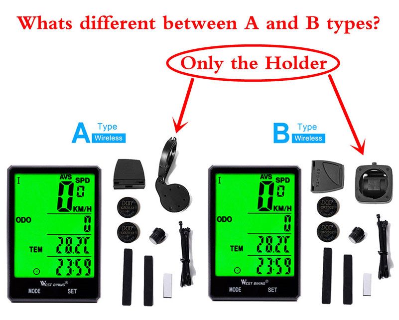 WEST BIKING Cycling Speedometer 2.8'' Large Screen Waterproof 20 Functions Wireless and Wired Bike Odometer Bicycle