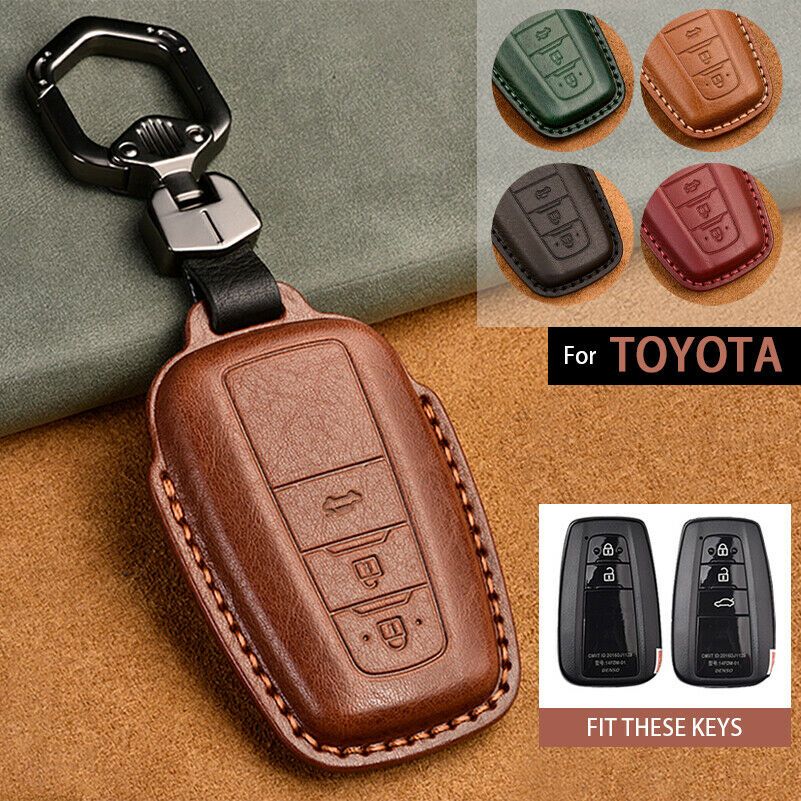 Genuine Leather Car Key Cover For Toyota Camry Prius Corolla C-HR CHR RAV4 Avalon Land Cruiser Prado 2018 2019 2020 Remote Fob