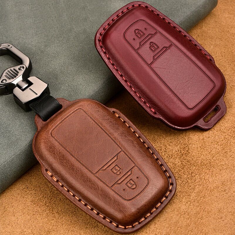 Genuine Leather Car Key Cover For Toyota Camry Prius Corolla C-HR CHR RAV4 Avalon Land Cruiser Prado 2018 2019 2020 Remote Fob