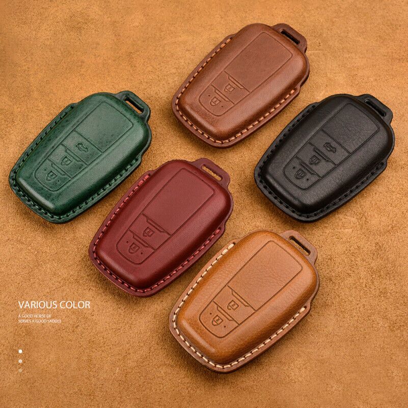 Genuine Leather Car Key Cover For Toyota Camry Prius Corolla C-HR CHR RAV4 Avalon Land Cruiser Prado 2018 2019 2020 Remote Fob