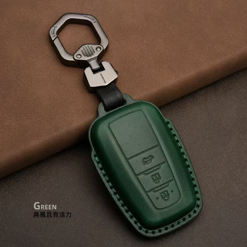 Genuine Leather Car Key Cover For Toyota Camry Prius Corolla C-HR CHR RAV4 Avalon Land Cruiser Prado 2018 2019 2020 Remote Fob
