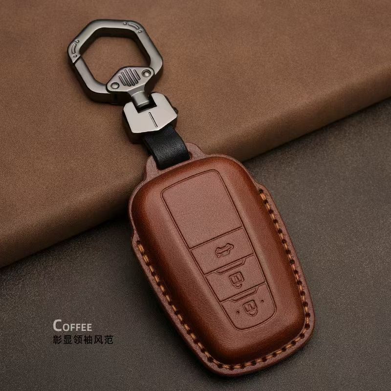 Genuine Leather Car Key Cover For Toyota Camry Prius Corolla C-HR CHR RAV4 Avalon Land Cruiser Prado 2018 2019 2020 Remote Fob