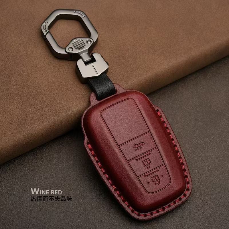 Genuine Leather Car Key Cover For Toyota Camry Prius Corolla C-HR CHR RAV4 Avalon Land Cruiser Prado 2018 2019 2020 Remote Fob