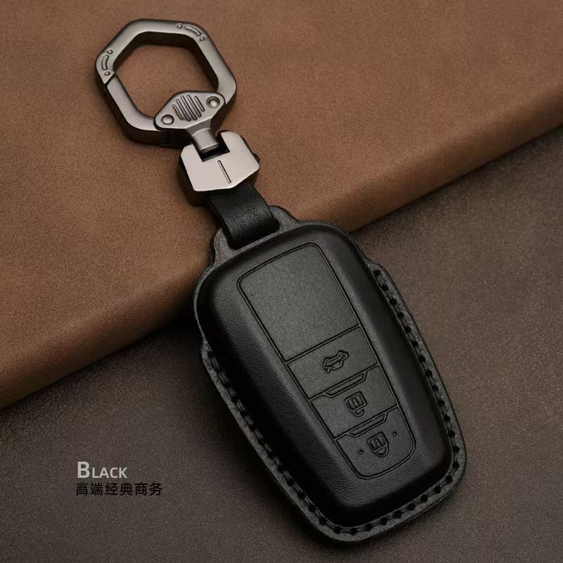 Genuine Leather Car Key Cover For Toyota Camry Prius Corolla C-HR CHR RAV4 Avalon Land Cruiser Prado 2018 2019 2020 Remote Fob