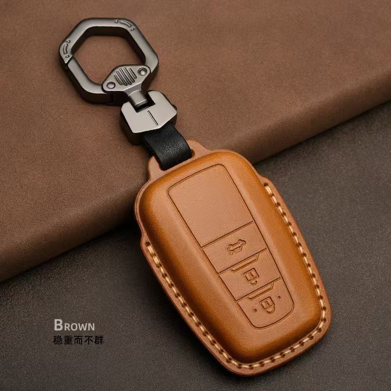 Genuine Leather Car Key Cover For Toyota Camry Prius Corolla C-HR CHR RAV4 Avalon Land Cruiser Prado 2018 2019 2020 Remote Fob