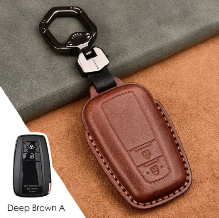 Genuine Leather Car Key Cover For Toyota Camry Prius Corolla C-HR CHR RAV4 Avalon Land Cruiser Prado 2018 2019 2020 Remote Fob