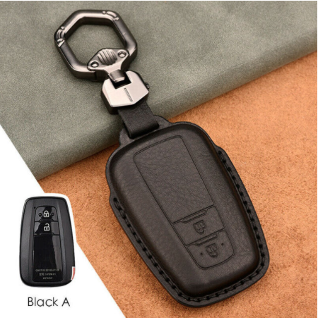 Genuine Leather Car Key Cover For Toyota Camry Prius Corolla C-HR CHR RAV4 Avalon Land Cruiser Prado 2018 2019 2020 Remote Fob