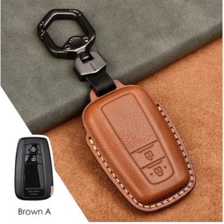 Genuine Leather Car Key Cover For Toyota Camry Prius Corolla C-HR CHR RAV4 Avalon Land Cruiser Prado 2018 2019 2020 Remote Fob