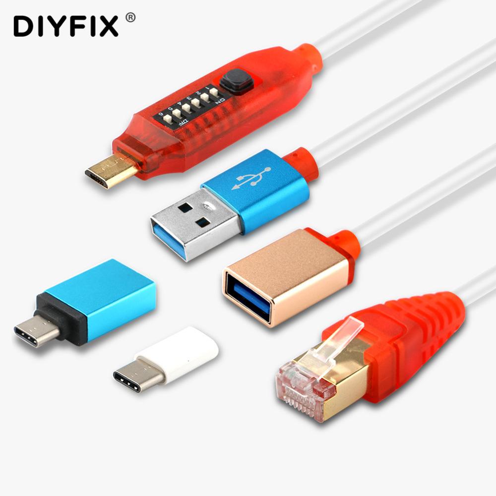 Micro USB RJ45 All in 1 Boot Cable for Qualcomm EDL/DFC/9008 Mode Support Fast Charge MTK/SPD Box Octopus Box Dongle USB Adapter