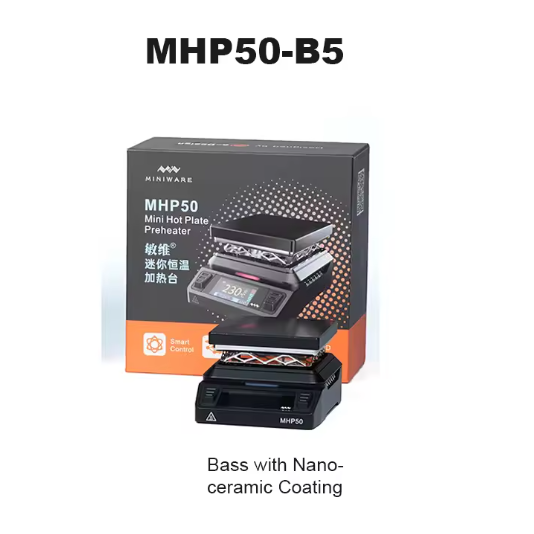 MINIWARE MHP50 Mini Hot Plate Preheater 50*50mm Heating Area Constant Temperature Heating Table 350 Intelligent Heating Tool
