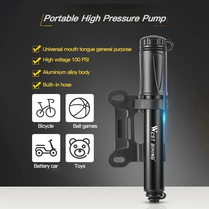 Portable 100Psi Mini Bike Pump Aluminum Alloy Bicycle Hand Air Pump Tire Inflator Schrader Presta Valve MTB Road Cycling Pump