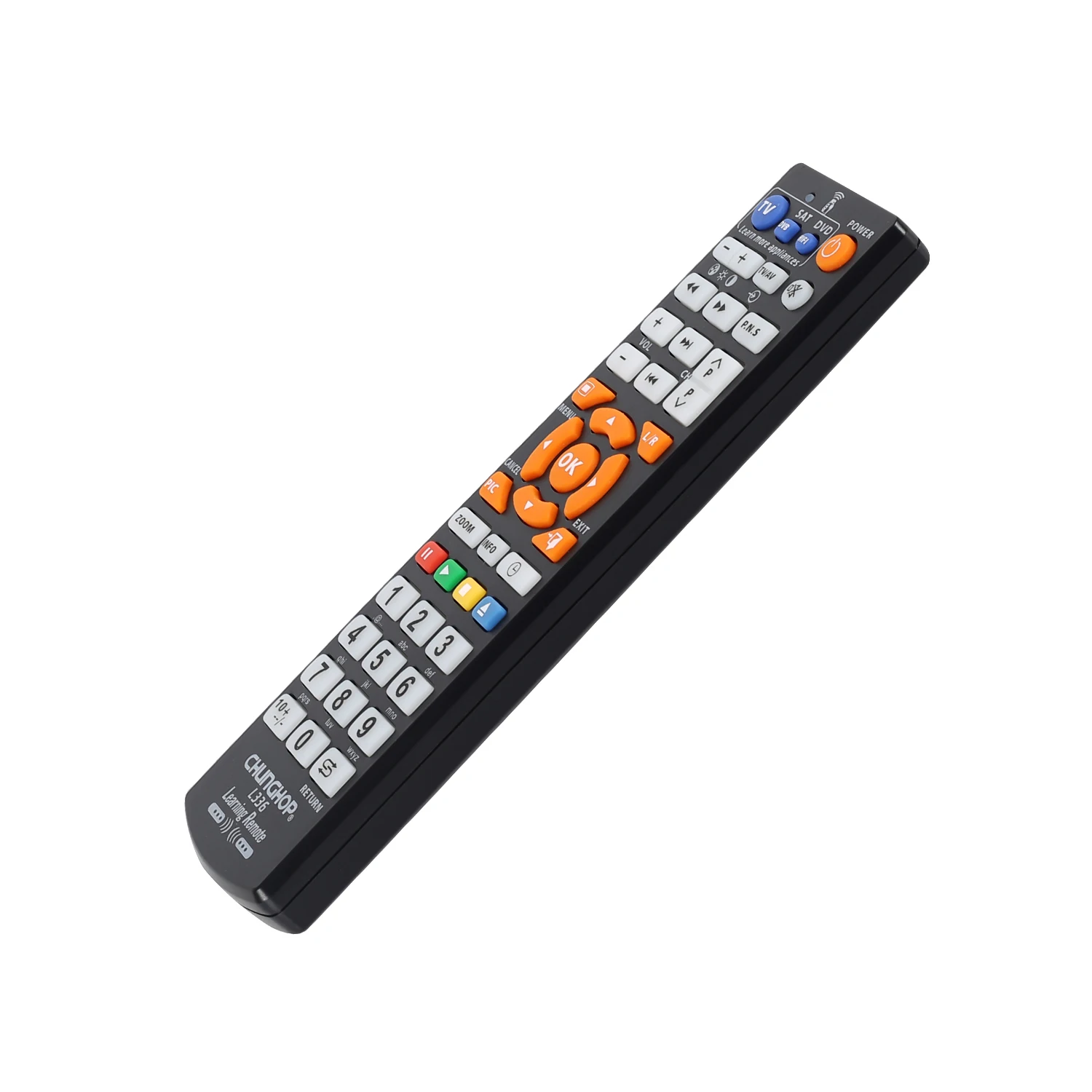 3 in 1 Universal L336 Remote Control with IR Learning Function Copy TV CBL DVD SAT STB DVB Hi-Fi TV BOX VCR Player Programmable
