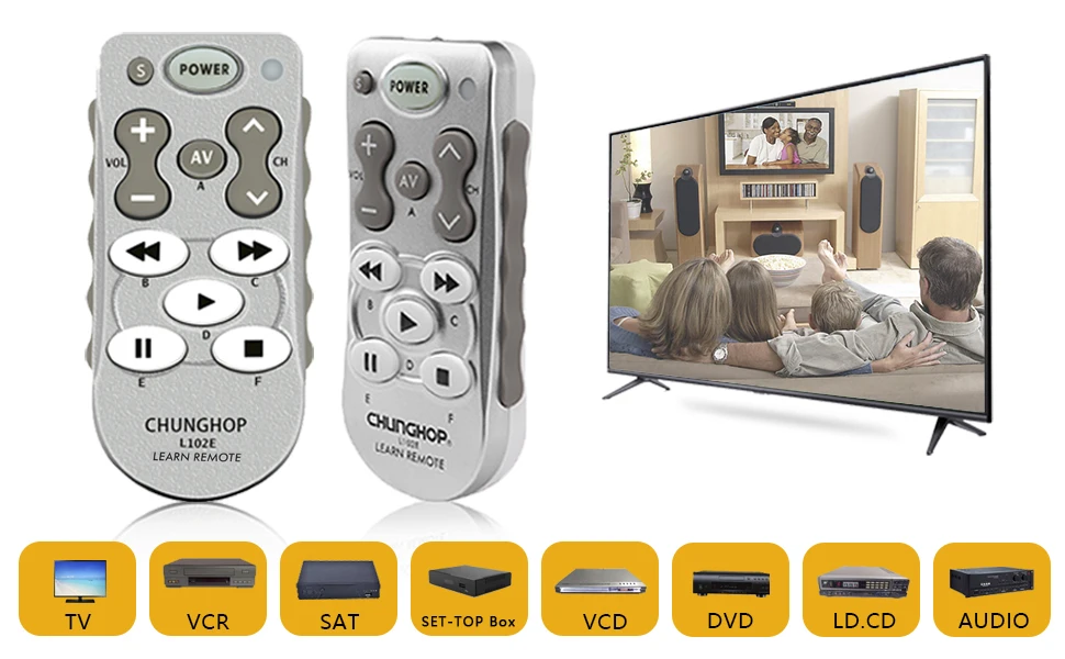 L102E Universal 11 Key IR Learning Remote Control Use for TV/SAT/DVD/CBL/CD/DVB-T Use for Samsung Sony Philips Copy Function