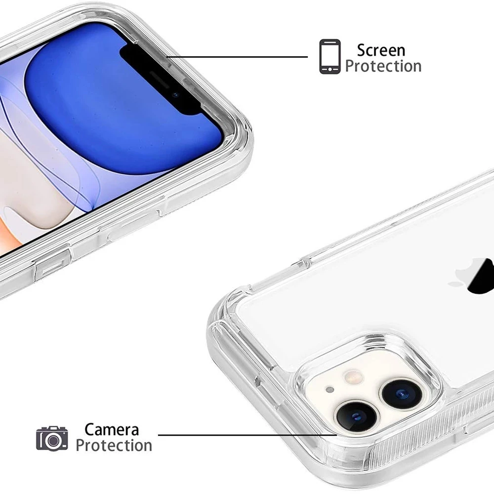 Military Level Heavy Duty Hard  3IN1 Transparent Shockproof  For iPhone 17 17pro  17air 17promax 14 13 11 15 16 Pro Max  Case
iphone12 12pro 12promax 11 11pro 11promax XS Xsmax XR