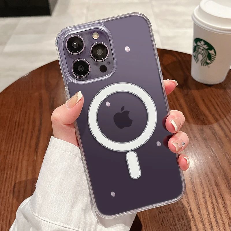 Luxury Wireless Charging Magsafe Case For iPhone 17 17pro 17promax 17air 15 14 13 12 11 16 Pro Max X XR XS Max Mini Magnetic Clear Cover
