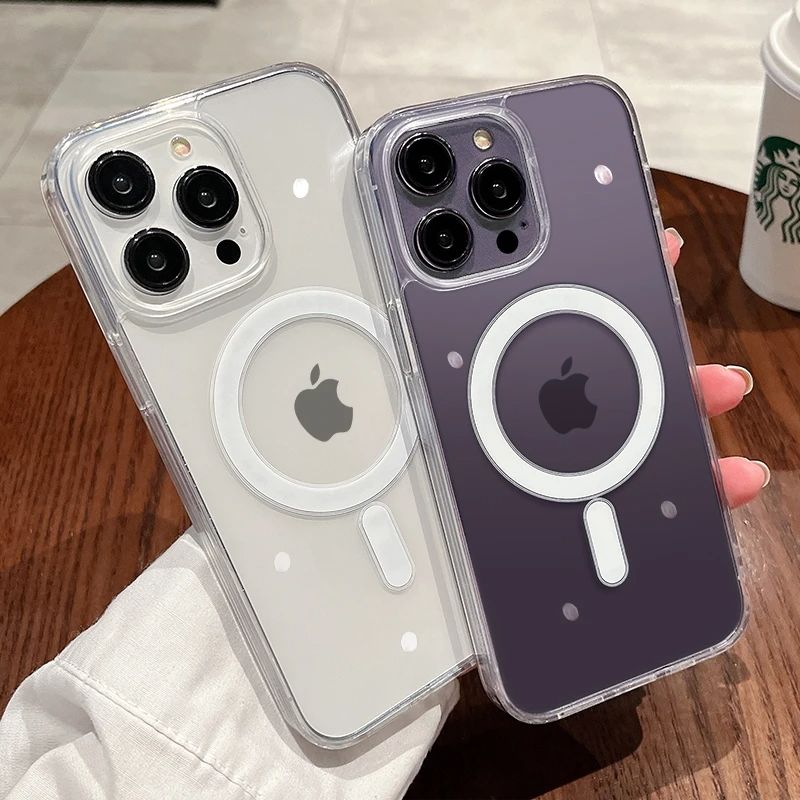 Luxury Wireless Charging Magsafe Case For iPhone 17 17pro 17promax 17air 15 14 13 12 11 16 Pro Max X XR XS Max Mini Magnetic Clear Cover