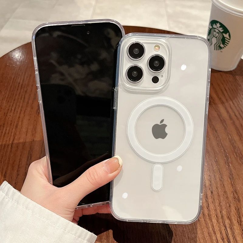 Luxury Wireless Charging Magsafe Case For iPhone 17 17pro 17promax 17air 15 14 13 12 11 16 Pro Max X XR XS Max Mini Magnetic Clear Cover
