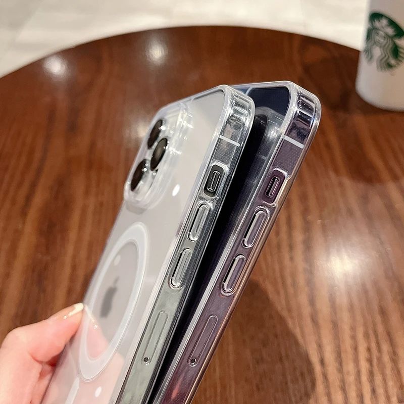 Luxury Wireless Charging Magsafe Case For iPhone 17 17pro 17promax 17air 15 14 13 12 11 16 Pro Max X XR XS Max Mini Magnetic Clear Cover