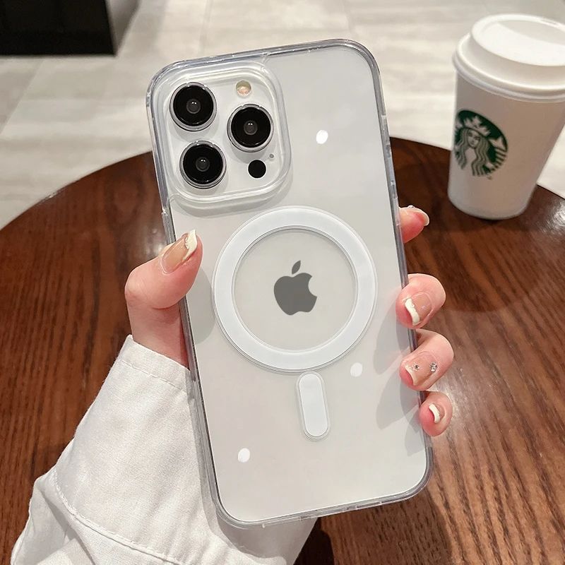 Luxury Wireless Charging Magsafe Case For iPhone 17 17pro 17promax 17air 15 14 13 12 11 16 Pro Max X XR XS Max Mini Magnetic Clear Cover