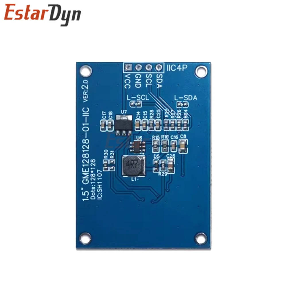 1.5-inch OLED LCD screen SH1107 small screen 128x128 display module 4-pin monochrome screen 11C