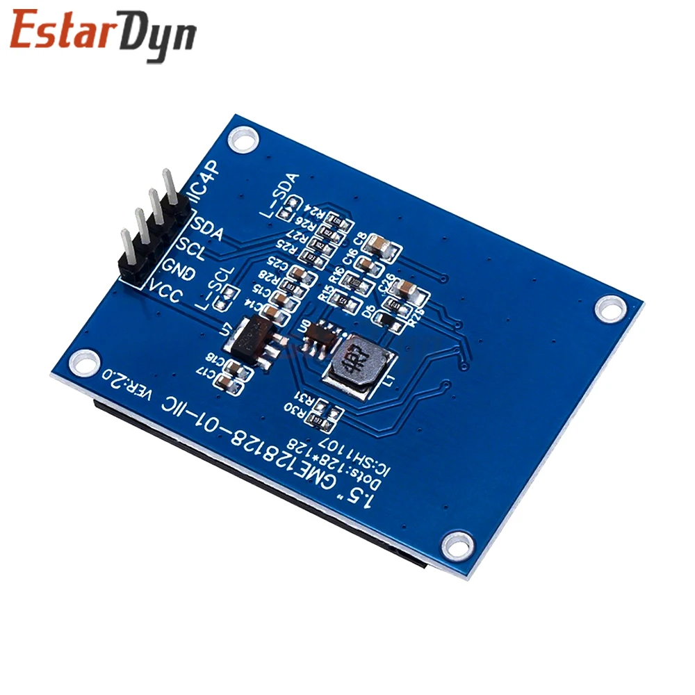 1.5-inch OLED LCD screen SH1107 small screen 128x128 display module 4-pin monochrome screen 11C