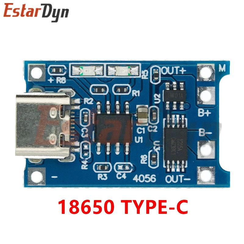 5PCS 5V 1A Micro/Type-c/Mini 18650 TP4056 Lithium Battery Charger Module Charging Board With Protection Dual Functions Li-ion