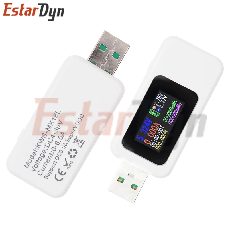 MX-18 USB 10 in 1 USB Tester DC Digital Voltmeter Amperimetro Current Voltage Meter Amp Volt Ammeter Detector Power Bank Charger Indicator