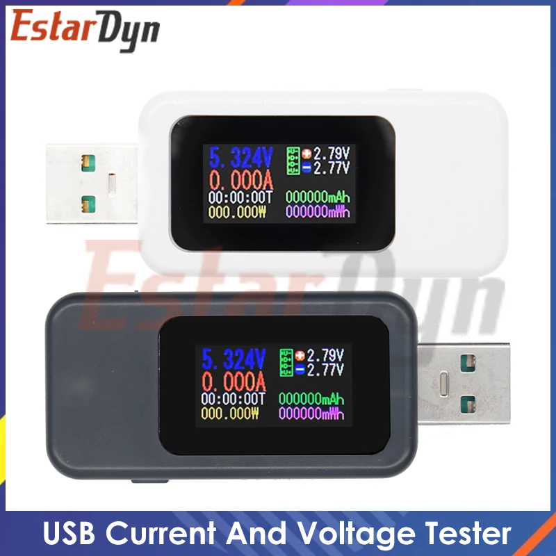 MX-18 USB 10 in 1 USB Tester DC Digital Voltmeter Amperimetro Current Voltage Meter Amp Volt Ammeter Detector Power Bank Charger Indicator