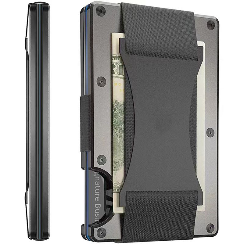 Business Card Holder Minimalist Credit Cardholder Carbon Fiber RFID Blocking Wallet Money Clip Case Men Slim Metal Wallet