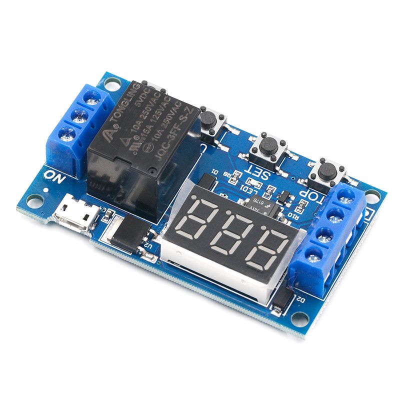 DC 6-30V Support Micro USB 5V LED Display Automation Cycle Delay Timer Control Off Switch Delay Time Relay 6V 9V 12V 24V